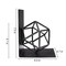 Black Metal Geometric Design Display Bookends Book Stopper Holder Set of 2